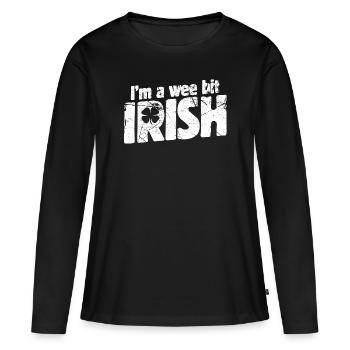 Je suis un peu irlandais - T-shirt manches longues Premium bio Femme - noir - Devant - Julia (174cm)
