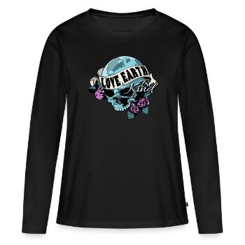 Mutter Erde - Frauen Premium Bio Langarmshirt - Schwarz - Vorne - Julia (174cm)