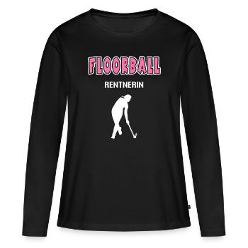 Floorball Rentnerin Floorballerin Rente Spielerin - Frauen Premium Bio Langarmshirt - Schwarz - Vorne - Julia (174cm)