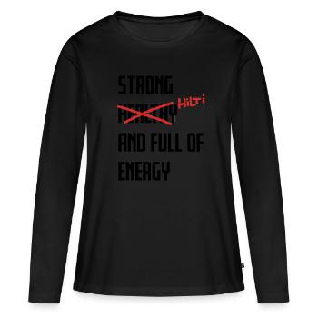Forte énergie saine Hilti - T-shirt manches longues Premium bio Femme - noir - Devant - Julia (174cm)