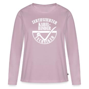 Câble de liaison certifié Technicien - T-shirt manches longues Premium bio Femme - rose poudré - Devant - Julia (174cm)