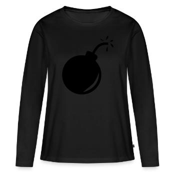 bombe 1 - T-shirt manches longues Premium bio Femme - noir - Devant - Julia (174cm)
