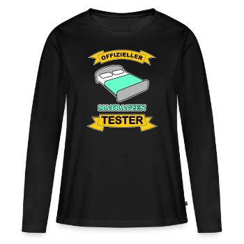 Matratzen Tester - Frauen Premium Bio Langarmshirt - Schwarz - Vorne - Julia (174cm)