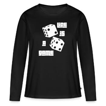 Jeu joueur dés Jeux de société jeu de jeux - T-shirt manches longues Premium bio Femme - noir - Devant - Julia (174cm)