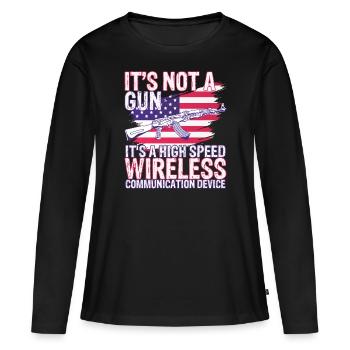 Lustige Waffe Humor High-Speed Wireless Geschenkid - Frauen Premium Bio Langarmshirt - Schwarz - Vorne - Julia (174cm)