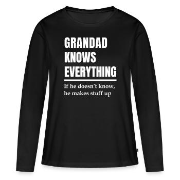 Opa weiß alles. Opa - Frauen Premium Bio Langarmshirt - Schwarz - Vorne - Julia (174cm)