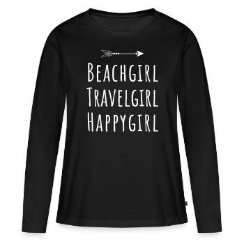 Beach Travel Reise Strand - Frauen Premium Bio Langarmshirt - Schwarz - Vorne - Julia (174cm)