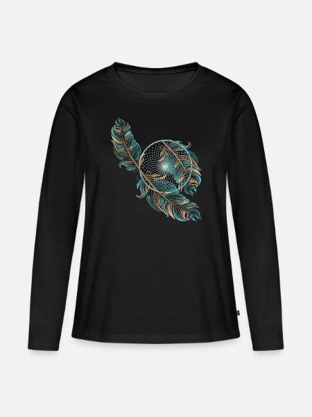 Traumfänger - Frauen Premium Bio Langarmshirt - Schwarz