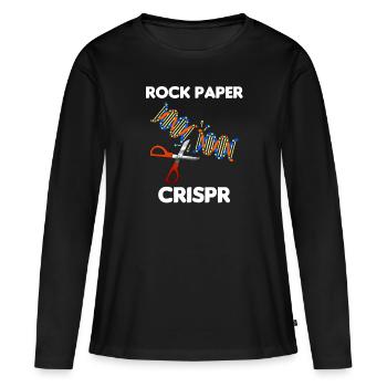 Rock Paper Crispr Génie génétique Biologie - T-shirt manches longues Premium bio Femme - noir - Devant - Julia (174cm)