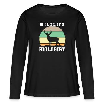 Biologiste de la faune Wildtierbiologe - T-shirt manches longues Premium bio Femme - noir - Devant - Julia (174cm)