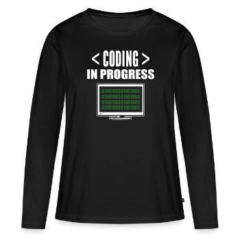 Programmierung und Codierung IT-Spezialist - Frauen Premium Bio Langarmshirt - Schwarz - Vorne - Julia (174cm)