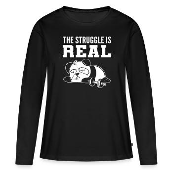 The Struggle Is Real Gym - Women's Premium Organic Long Sleeve Shirt - black - Front - Julia (174cm)