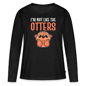 Drôle de comédien Otter - T-shirt manches longues Premium bio Femme - noir - Devant - Julia (174cm)