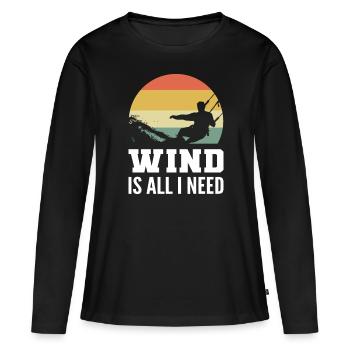 Kitesurf & Kitesurf Kitesurfers - T-shirt manches longues Premium bio Femme - noir - Devant - Julia (174cm)