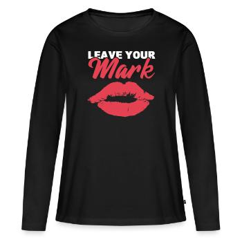 Laissez votre marque Maquilleuse - T-shirt manches longues Premium bio Femme - noir - Devant - Julia (174cm)