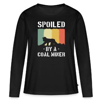 Frau von Minenarbeiter Ehepartner - Frauen Premium Bio Langarmshirt - Schwarz - Vorne - Julia (174cm)