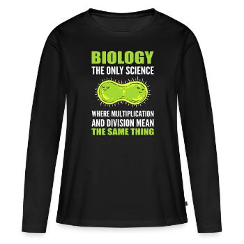 Funny Science Recherche en biologie - T-shirt manches longues Premium bio Femme - noir - Devant - Julia (174cm)