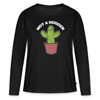 Pas un solitaire câlin - T-shirt manches longues Premium bio Femme - noir - Devant - Julia (174cm)