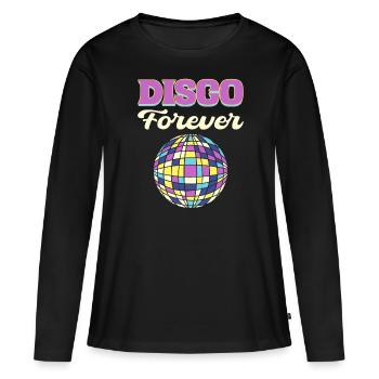 Disco Forever Disco Fanatic - T-shirt manches longues Premium bio Femme - noir - Devant - Julia (174cm)