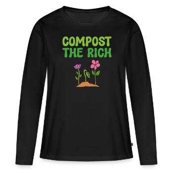Compost The Rich Green Activist - Women's Premium Organic Long Sleeve Shirt - black - Front - Julia (174cm)
