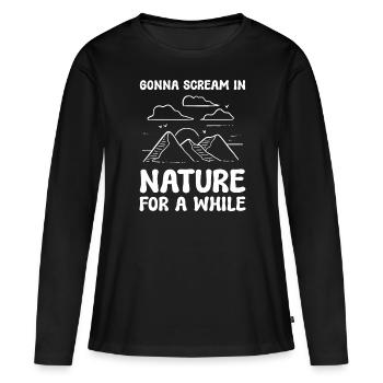 Naturliebhaber Naturschützer - Frauen Premium Bio Langarmshirt - Schwarz - Vorne - Julia (174cm)