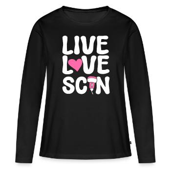 Live Love Scan Medizinischer Sonograph - Frauen Premium Bio Langarmshirt - Schwarz - Vorne - Julia (174cm)