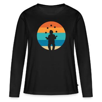 Clown jonglieren Zirkusartist - Frauen Premium Bio Langarmshirt - Schwarz - Vorne - Julia (174cm)