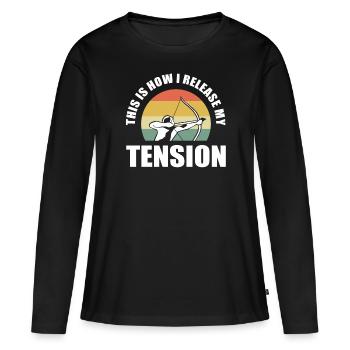Lustiger Bogenschütze Athlet - Frauen Premium Bio Langarmshirt - Schwarz - Vorne - Julia (174cm)