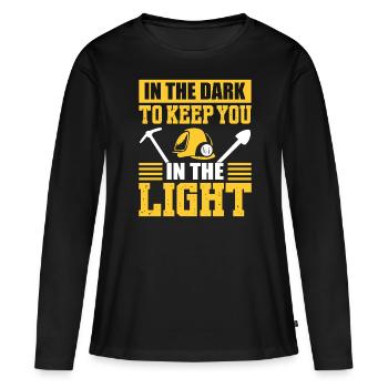 Kohle abbauen Minenarbeiter Kumpel - Frauen Premium Bio Langarmshirt - Schwarz - Vorne - Julia (174cm)