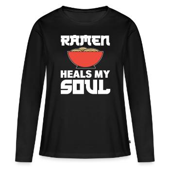 Ramen-Liebhaber Food-Vlogger - Frauen Premium Bio Langarmshirt - Schwarz - Vorne - Julia (174cm)