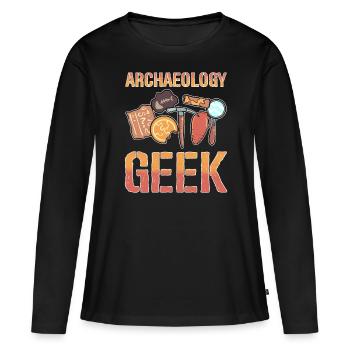 Antike Archäologie Geschichtsprofessor - Frauen Premium Bio Langarmshirt - Schwarz - Vorne - Julia (174cm)