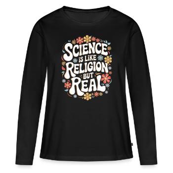 Atheismus Atheist Anti-Religion Agnostiker - Frauen Premium Bio Langarmshirt - Schwarz - Vorne - Julia (174cm)