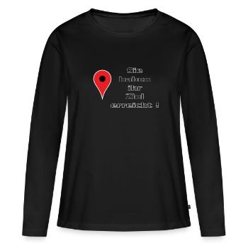 sie haben ihr ziel erreicht inklusive Navigation - Frauen Premium Bio Langarmshirt - Schwarz - Vorne - Julia (174cm)