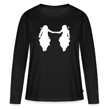 Freundinnen Biker Girls Bikerbuddys Bikerin Bike - Frauen Premium Bio Langarmshirt - Schwarz - Vorne - Julia (174cm)