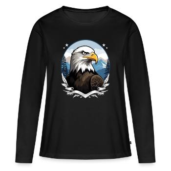 Bald eagle - Women's Premium Organic Long Sleeve Shirt - black - Front - Julia (174cm)