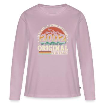 Vintage Birthday Gift Born in 2002 - Women's Premium Organic Long Sleeve Shirt - dusky pink - Front - Julia (174cm)