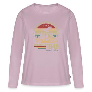 75 years old Aged to Perfection born in March 1949 - Women's Premium Organic Long Sleeve Shirt - dusky pink - Front - Julia (174cm)
