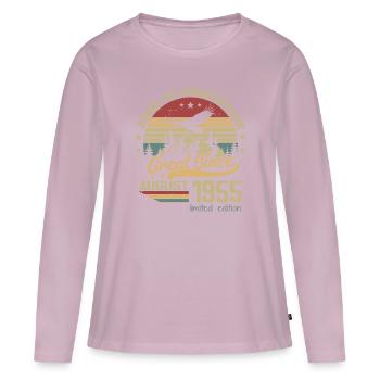 69 years old Aged to Perfection born in August 1955 - Women's Premium Organic Long Sleeve Shirt - dusky pink - Front - Julia (174cm)