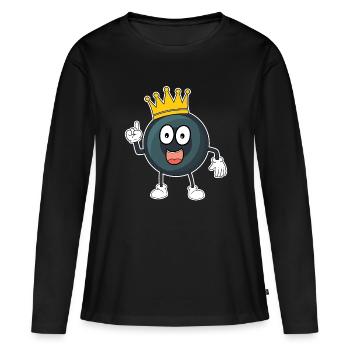 Billard Queue Billardkugel Snooker Pool Kinder - Frauen Premium Bio Langarmshirt - Schwarz - Vorne - Julia (174cm)