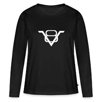 Moteur V8 - T-shirt manches longues Premium bio Femme - noir - Devant - Julia (174cm)