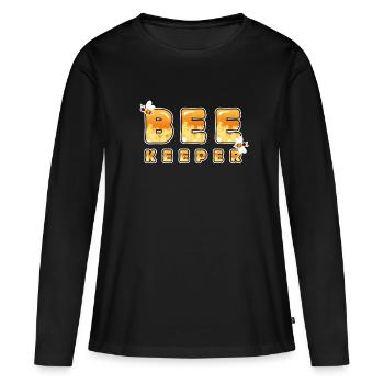 Apiculteur en nid d'abeille - T-shirt manches longues Premium bio Femme - noir - Devant - Julia (174cm)