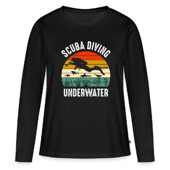 Scuba Diving Diver Underwater World Taucher - Frauen Premium Bio Langarmshirt - Schwarz - Vorne - Julia (174cm)