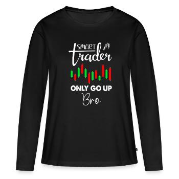 Smart Trader Trading Stock Trader - T-shirt manches longues Premium bio Femme - noir - Devant - Julia (174cm)