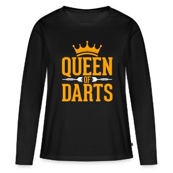 The Queen of Darts Game of Darts - Frauen Premium Bio Langarmshirt - Schwarz - Vorne - Julia (174cm)