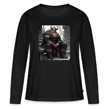 Proud Viking Warrior Germanic - Women's Premium Organic Long Sleeve Shirt - black - Front - Julia (174cm)