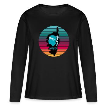 Corsica Island France with pirate head Corsica - Women's Premium Organic Long Sleeve Shirt - black - Front - Julia (174cm)