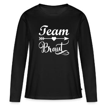 Team Braut Junggesellenabschied Party die Braut - Frauen Premium Bio Langarmshirt - Schwarz - Vorne - Julia (174cm)