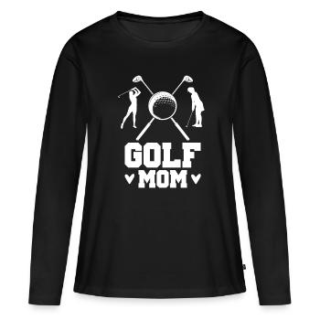 Golf Maman Golfeur Mère Golf Balle Jeu Golf Sports - T-shirt manches longues Premium bio Femme - noir - Devant - Julia (174cm)