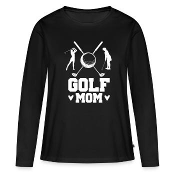 Golf Maman golfeur Mère Golf Balle Jeu Golf Sports - T-shirt manches longues Premium bio Femme - noir - Devant - Julia (174cm)