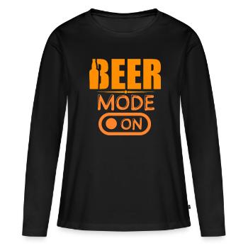 Mode bière sur Mode bière activé - T-shirt manches longues Premium bio Femme - noir - Devant - Julia (174cm)